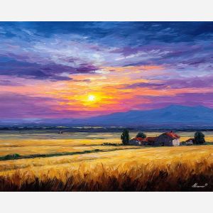 dawn plains,morning light,oil painting,afremov style