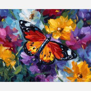 butterfly flower,insect art,oil painting,afremov style