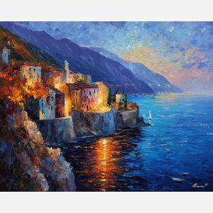 coastal cliffs,sea view,oil painting,afremov style