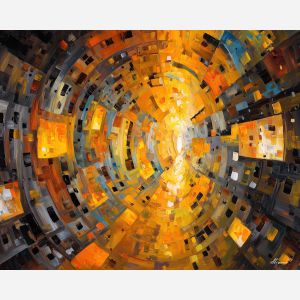 abstract space,inner world,oil painting,afremov style