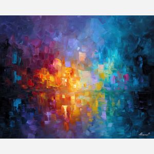 abstract contrast,soft tension,oil painting,afremov style