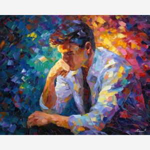 abstract tension,conceptual painting,oil painting,afremov style