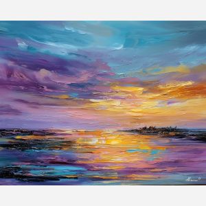 abstract ebb,flowing forms,oil painting,afremov style