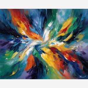 abstract balance,dynamic motion,oil painting,afremov style