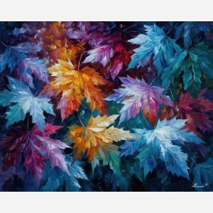 frost plants,icy flowers,oil painting,afremov style