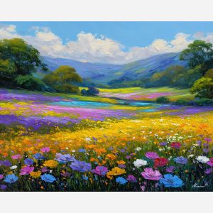 fantasy field,soft light,aether tones,oil painting