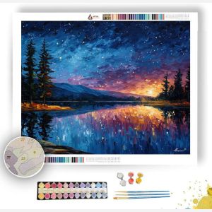 STARS OVER SILENT LAKE - Paint by Numbers Full Kit