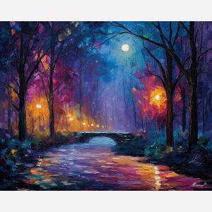 fantasy path,crossroads,soft magic,oil painting