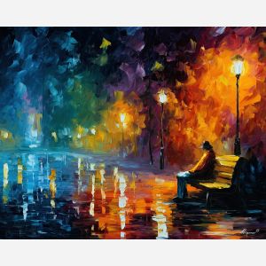 dissociation art,psychological state,oil painting,afremov style