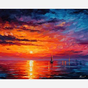 fantasy horizon,warm glow,oil painting
