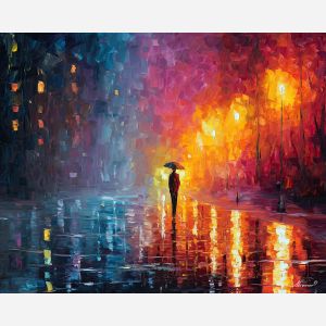 isolation psychology,solitude art,oil painting,afremov style