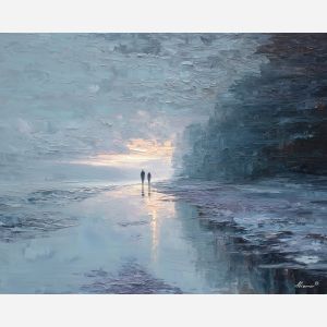 fading, presence, memory, palette knife, oil painting, impasto, textured paint, layered pigment, scraped surface, thick strokes, expressive texture, hand painted, fine art, material depth, visual rhythm, atmospheric, color control, painterly surface