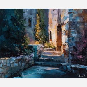 rising, focus, palette knife, oil painting, impasto, textured paint, layered pigment, scraped surface, thick strokes, expressive texture, hand painted, fine art, material depth, visual rhythm, atmospheric, color control, painterly surface