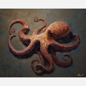 coiled, reach, palette knife, oil painting, impasto, textured paint, layered pigment, scraped surface, thick strokes, expressive texture, hand painted, fine art, material depth, visual rhythm, atmospheric, color control, painterly surface