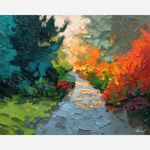 extended, angle, palette knife, oil painting, impasto, textured paint, layered pigment, scraped surface, thick strokes, expressive texture, hand painted, fine art, material depth, visual rhythm, atmospheric, color control, painterly surface