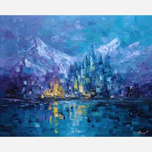 rising, view, axis, palette knife, oil painting, impasto, textured paint, layered pigment, scraped surface, thick strokes, expressive texture, hand painted, fine art, material depth, visual rhythm, atmospheric, color control, painterly surface