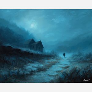 fading, silence, palette knife, oil painting, impasto, textured paint, layered pigment, scraped surface, thick strokes, expressive texture, hand painted, fine art, material depth, visual rhythm, atmospheric, color control, painterly surface