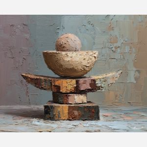 held, shape, surface, palette knife, oil painting, impasto, textured paint, layered pigment, scraped surface, thick strokes, expressive texture, hand painted, fine art, material depth, visual rhythm, atmospheric, color control, painterly surface