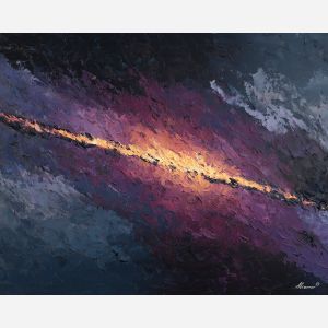 abstract, arrival, palette knife, oil painting, impasto, textured paint, layered pigment, scraped surface, thick strokes, expressive texture, hand painted, fine art, material depth, visual rhythm, atmospheric, color control, painterly surface