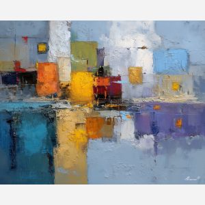 held, surface, space, palette knife, oil painting, impasto, textured paint, layered pigment, scraped surface, thick strokes, expressive texture, hand painted, fine art, material depth, visual rhythm, atmospheric, color control, painterly surface