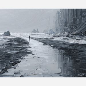 dense, surface, palette knife, oil painting, impasto, textured paint, layered pigment, scraped surface, thick strokes, expressive texture, hand painted, fine art, material depth, visual rhythm, atmospheric, color control, painterly surface