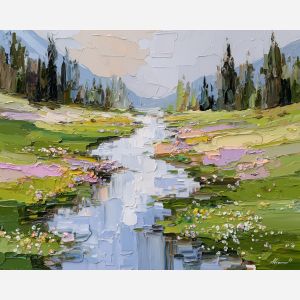 soft, state, palette knife, oil painting, impasto, textured paint, layered pigment, scraped surface, thick strokes, expressive texture, hand painted, fine art, material depth, visual rhythm, atmospheric, color control, painterly surface