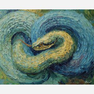 sinuous, presence, palette knife, oil painting, impasto, textured paint, layered pigment, scraped surface, thick strokes, expressive texture, hand painted, fine art, material depth, visual rhythm, atmospheric, color control, painterly surface