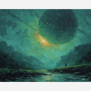 unknown, signal, palette knife, oil painting, impasto, textured paint, layered pigment, scraped surface, thick strokes, expressive texture, hand painted, fine art, material depth, visual rhythm, atmospheric, color control, painterly surface