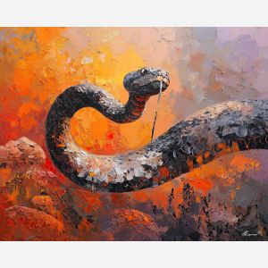 watchful, strike, track, palette knife, oil painting, impasto, textured paint, layered pigment, scraped surface, thick strokes, expressive texture, hand painted, fine art, material depth, visual rhythm, atmospheric, color control, painterly surface