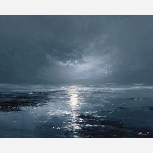 quiet, space, palette knife, oil painting, impasto, textured paint, layered pigment, scraped surface, thick strokes, expressive texture, hand painted, fine art, material depth, visual rhythm, atmospheric, color control, painterly surface