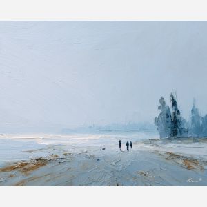 soft, plane, palette knife, oil painting, impasto, textured paint, layered pigment, scraped surface, thick strokes, expressive texture, hand painted, fine art, material depth, visual rhythm, atmospheric, color control, painterly surface