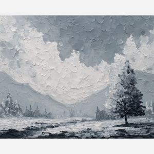 limited, scale, palette knife, oil painting, impasto, textured paint, layered pigment, scraped surface, thick strokes, expressive texture, hand painted, fine art, material depth, visual rhythm, atmospheric, color control, painterly surface