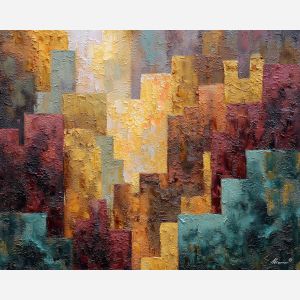 layered, script, palette knife, oil painting, impasto, textured paint, layered pigment, scraped surface, thick strokes, expressive texture, hand painted, fine art, material depth, visual rhythm, atmospheric, color control, painterly surface