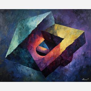 split, volume, oversized abstract, bold forms, palette knife, oil painting, impasto, thick paint, layered pigment, textured surface, large scale art, expressive abstraction, heavy texture, dynamic composition, painterly surface, material depth, contemporary abstract