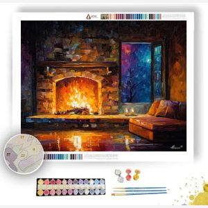 HEARTH GLOW EVENING - Paint by Numbers Full Kit