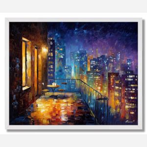 QUIET BALCONY NIGHT - FRAMED