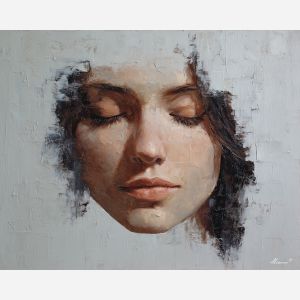 confident portrait,balanced pose,oil painting