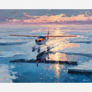 cold, northern, line, northern seascape, cold sea, arctic ocean, plane, coastal water, palette knife, oil painting, impasto, thick paint, textured surface, marine scene, cold atmosphere, painterly seascape, material depth, northern light