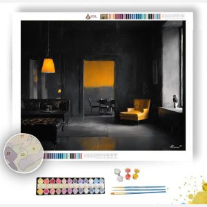 ASHEN ROOM WITH SAFFRON B&W - Paint by Numbers Full Kit