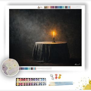 CANDLE TABLE IN GRAPHITE ROOM B&W - Paint by Numbers Full Kit