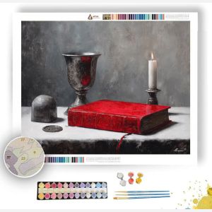 CRIMSON BOOK STILLNESS B&W - Paint by Numbers Full Kit