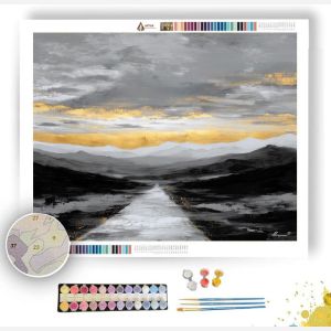 GOLD LINE HORIZON B&W - Paint by Numbers Full Kit