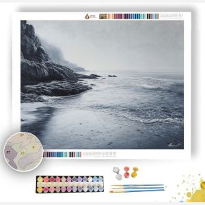GRAPHITE SHORE WITH AZURE TIDE - Paint by Numbers Full Kit