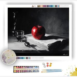 SCARLET APPLE STUDY B&W - Paint by Numbers Full Kit