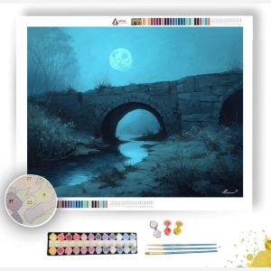 STONE BRIDGE UNDER CERULEAN MOON - Paint by Numbers Full Kit