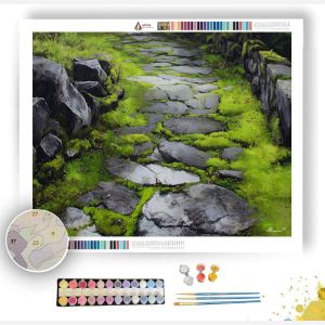 STONE PATH WITH EMERALD MOSS - Paint by Numbers Full Kit