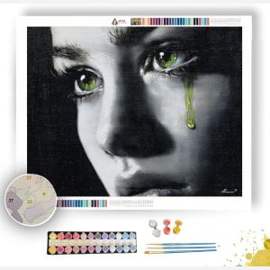 VERDANT TEAR STUDY B&W - Paint by Numbers Full Kit