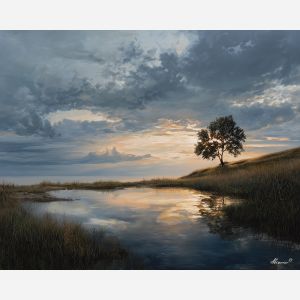 calm nature,still landscape,oil painting