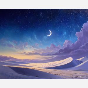 fantasy dunes,night glow,oil painting