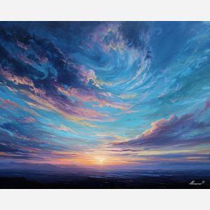 fantasy field,bright horizon,oil painting